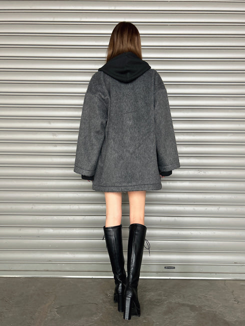 シャギーダブルミドル丈コート